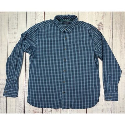 Fish Hippie Shirt Men s Size XL Button Up Solace Collection Plaid Long Sleeve