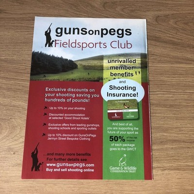 GUNS94 MAGAZINE ADVERT 12X9 GUNSONPEGS FIELDSPORTS CLUB