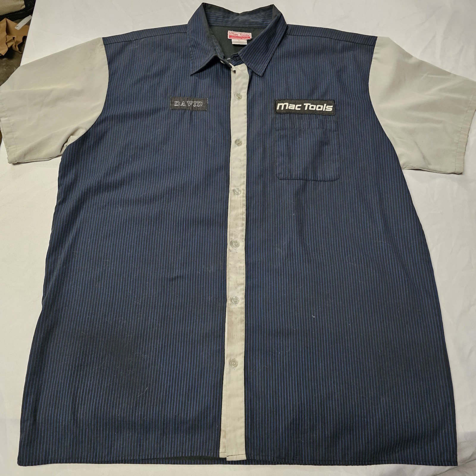 Mac Tools Button Down Work Shirt Patch On Back XL… - image 3