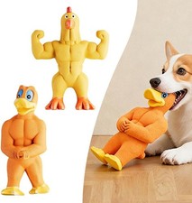 Latex Squeaky Chicken  Duck Dog Toys Interactive Squawking Rubber Toys for Dogs