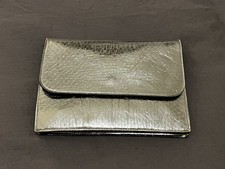 Raza Vintage Silver Black Clutch Bag with Attached Coin Purse