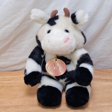 Soft Classics Plush Cow Stuffed Animal Farm Barn Black White Spotted