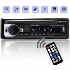 Single 1 Din Bluetooth Car Stereo FM Radio In Dash USB MP3 AUX Handsfree Audio