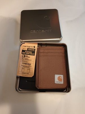 Carhartt Men's Cordura Slim Front Pocket Wallet Cardholder RFID NEW Open