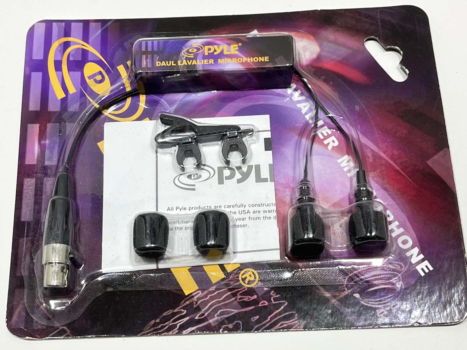 Pyle Dual Lavalier Microphone Shure 4 Pin Mini XLR Plug - PLMS48 - BRAND NEW