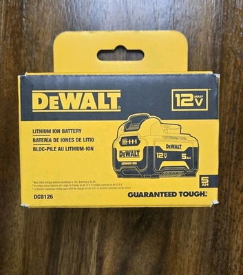 #ad NEW GENUINE OEM DEWALT 12V MAX DCB126 5Ah Lithium Ion Battery FREE SHIP $63.79