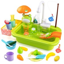 Play Sink with Running Water,Sink Toy with Automatic Water Cycle System,Sink ...