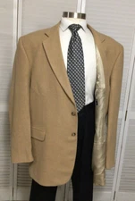STAFFORD MENS CAMEL BROWN 100% CAMEL HAIR SPORT COAT JACKET BLAZER SIZE: 50L