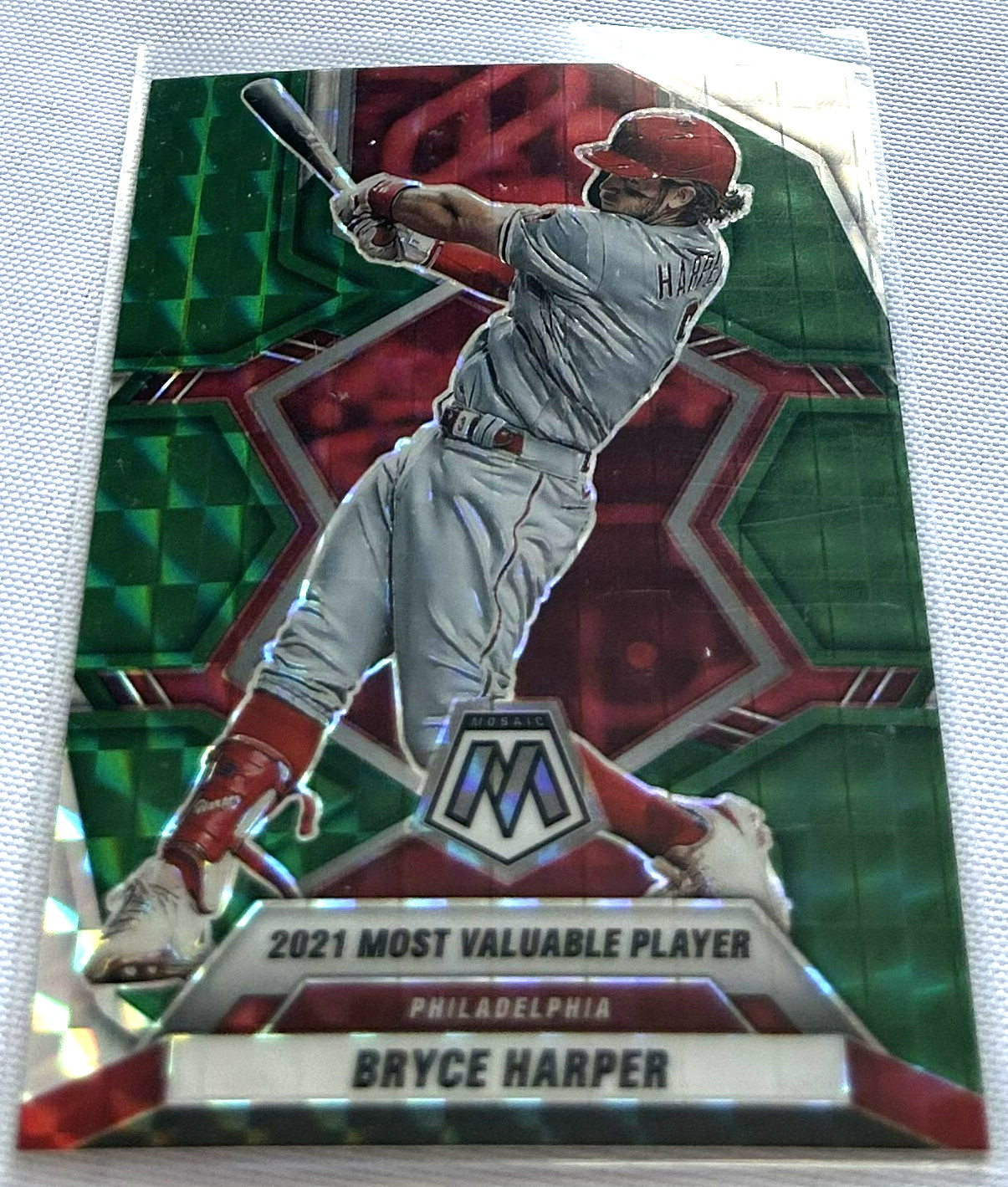 2022 Panini Mosaic Baseball Bryce Harper Philadelphia Phillies Green Mosaic #282