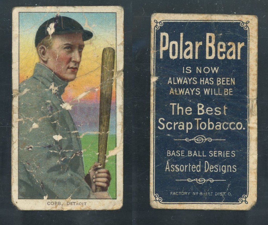 1909-1911 Ty Cobb Bat On Shoulder Detroit Tigers HOF ***Polar Bear***