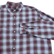 Eddie Bauer Mens Tall XL Plaid Button Down Shirt Long Sleeve 100 Cotton
