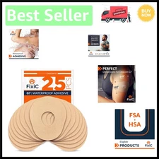 Long-Lasting Tan Adhesive Patches for Dexcom G7 - 25 Pack, 10 Days Protection