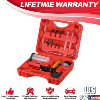 #ad Hand Held Vacuum Pressure Pump Tester Set Brake Fluid Bleeder Bleeding Kit $13.84