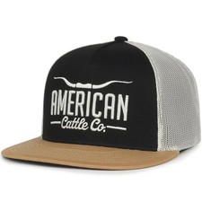 American Cattle Co. Longhorn Adjustable Snapback Western Hat Black/Putty