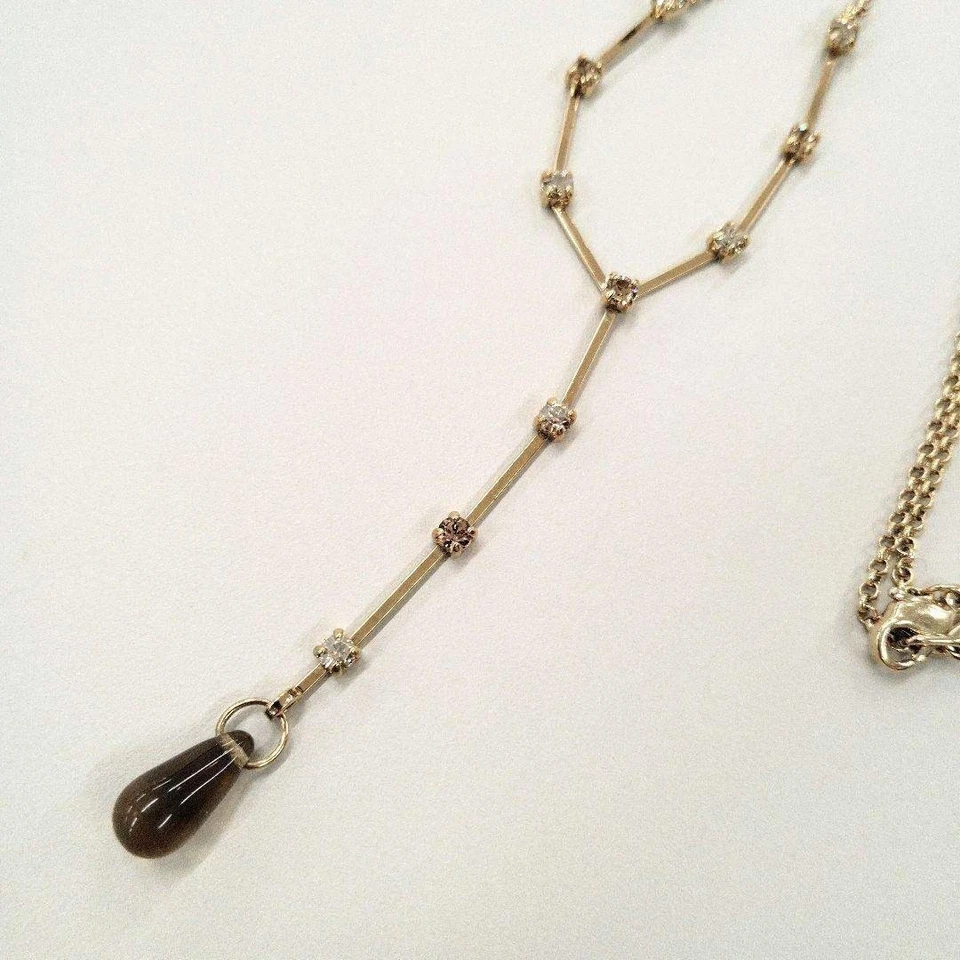 Excellent+++ collier en or AGATHA en forme de Y avec pendentif goutte - Photo 2/4