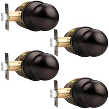 Probrico Oil Rubbed Bronze Hall/Closet Door Knobs Passage Handles Non-Locking