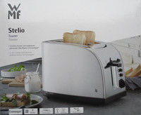 Wmf Stelio Toaster 2 Scheiben Edelstahl, 900 W, Doppelschlitz, BrÖTchenaufsatz