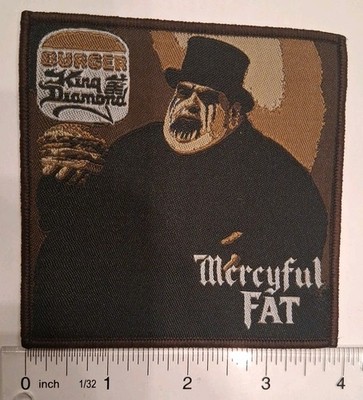 Burger King Diamond Mercyful Fate Brown Border Woven Patch Parody