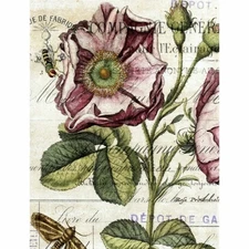 Botanical Floral #1 | A4 Mulberry Rice Paper | Paper for Decoupage