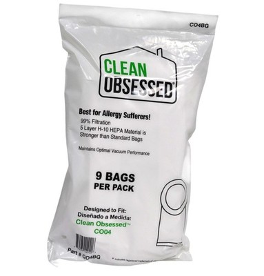 Clean Obsessed 4 Quart Model CO4 Rucksack Staubsaugerbeutel HEPA 9er Pack C04BG