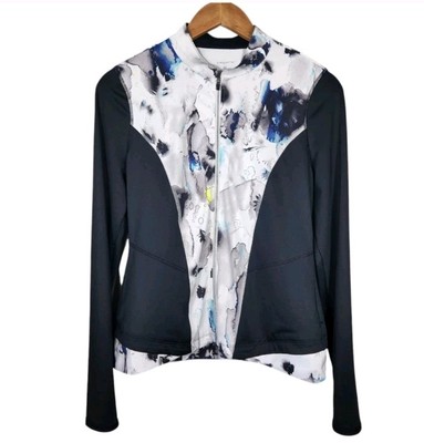 Layer 8 Performance Jacket Watermark Print Athletic Full Zip Up Sz S