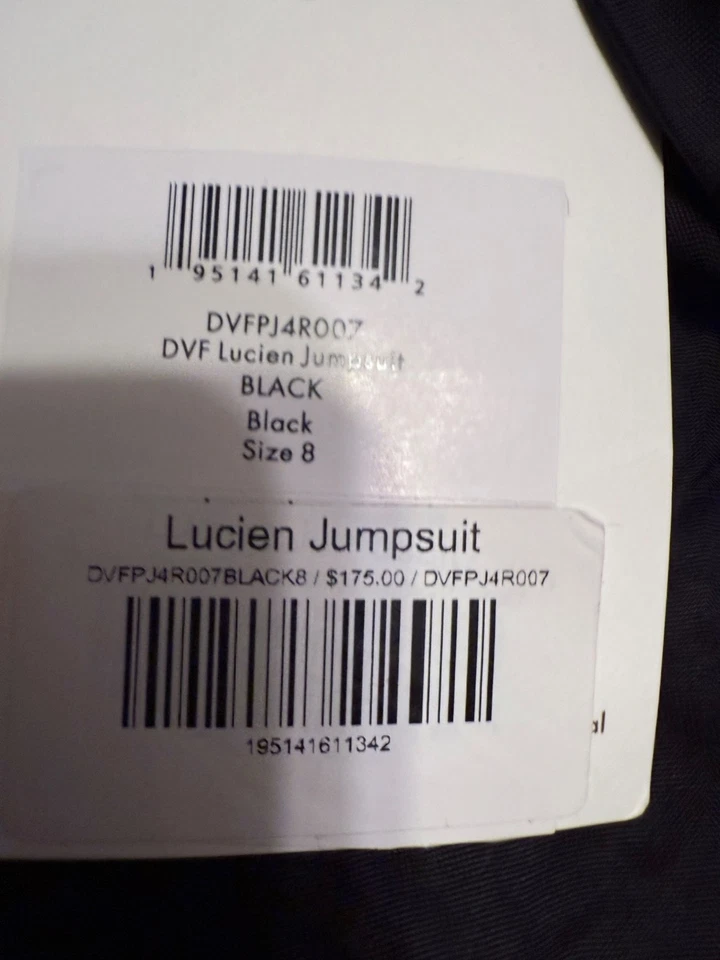 Nuevo con etiquetas Mono Elegante Diane Von Furstenberg DVF Lucien 8 EE. UU. Precio de venta sugerido por el fabricante $440 G2 negro Foto 2 de 4