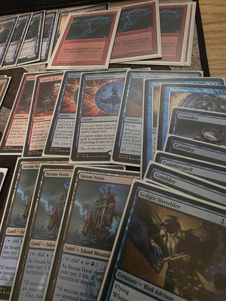 MTG UR Modern Deck - Force of Negation, Scalding Tarn, Ragavan w/ Deck Box NM - Image 2 of 4
