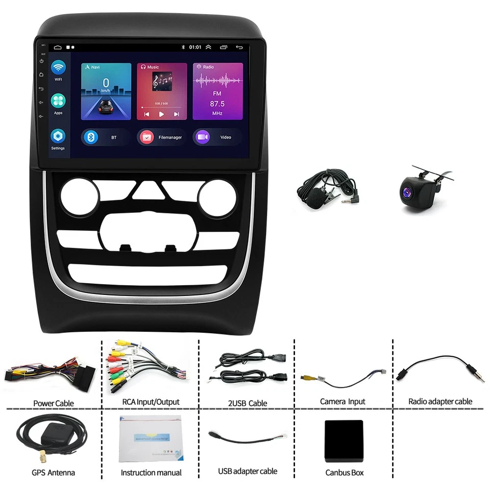 Radio estéreo GPS FM para Dodge Durango 9" Apple Carplay Android 15 2014-2020 Foto 3 de 4