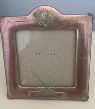 Vtg Russ Pink Baby New Arrival Picture Frame Metal Rustic Rose HTF