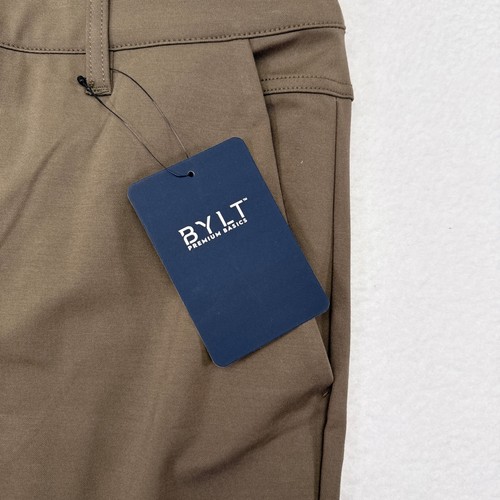 BYLT Everyday Pants Mens Size 38 Slim Fit Brown Stretch Office Casual NEW - Picture 5 of 10