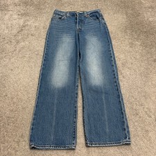 Levi's Ribcage Straight Ankle Denim Jeans Womens 26 Blue Medium Wash Button Fly