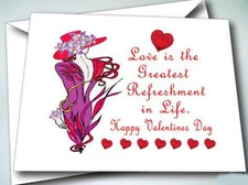 6 GREETING CARDS W/ ENVELOPES VALENTINES DAY FOR RED HAT LADIES OF SOCIETY
