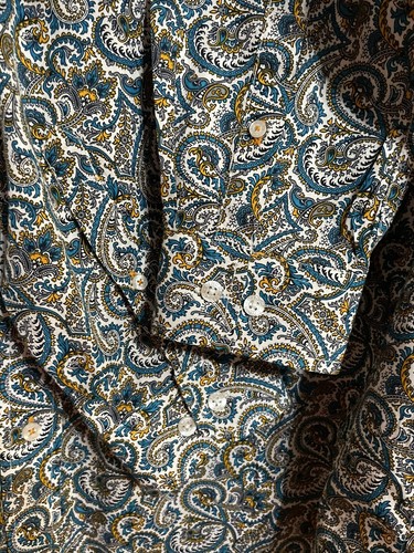 Cinch Men’s M Western Paisley Long Slv Button Shirt Teal Plaid Trim - Picture 10 of 12
