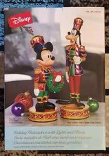 Disney Christmas Holiday Nutcrackers Mickey Mouse  Goofy Lights  Music Figures