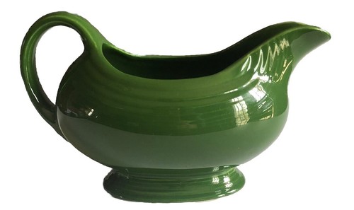 FIESTA Fiestaware SAUCEBOAT Homer Laughlin 1950s FOREST GREEN Vintage Gravy Boat