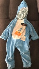 NWT Baby Plush Shark Halloween Costume Infant 0-6 M Hyde and Eek Boutique Blue