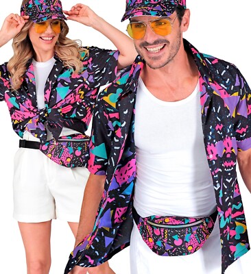Hemd 80s 90s Funky Fashion Party Karneval Fasching Damen Herren