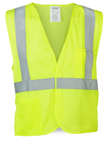 1ea Neon Green Safety Vest w Reflective 