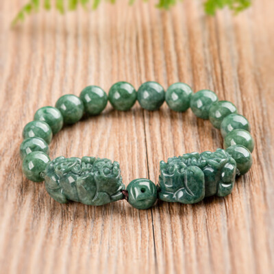 Real Grade A Natural Green Jade Jadeite Men Women Double