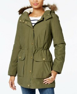 tommy hilfiger green parka womens