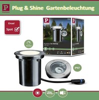 Paulmann Plug & Shine Led Bodenleuchte IP67 3000K 20° 6W 24V Schwenkbar Dimmbar