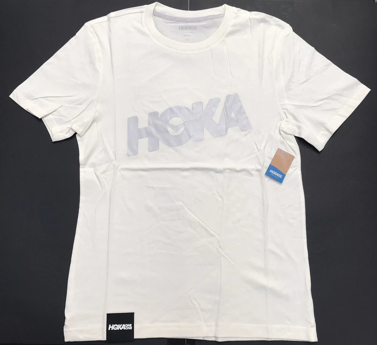 HOKA ONE ONE Men s Off White T Shirt Brand Tee Breathable 100