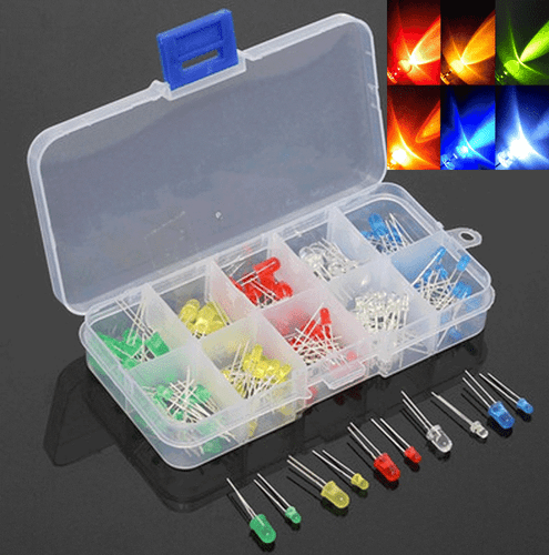 150pcs 3mm 5mm LED Light Emitting Diode White Red Green Yellow Assorted DIY Kit - Picture 1 of 12