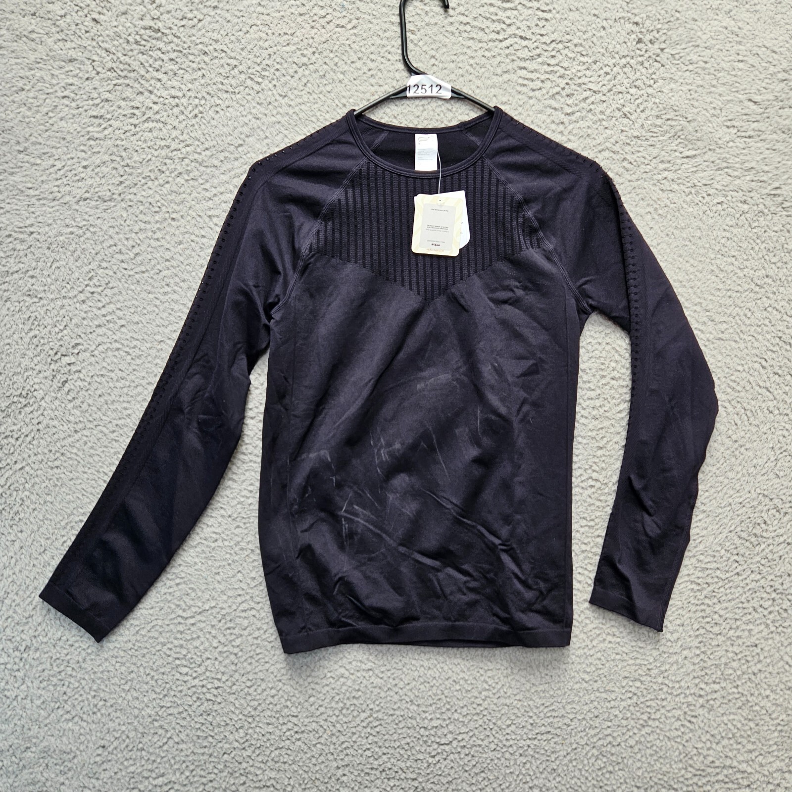 Fabletics Sync Seamless Long-Sleeve Top Womens Size Small Black Stretchy