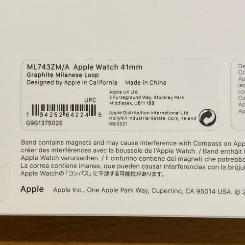 Apple Watch Modern Buckle Strap 41mm 40mm 38mm Graphite Grey Stainless Original - Picture 7 of 7