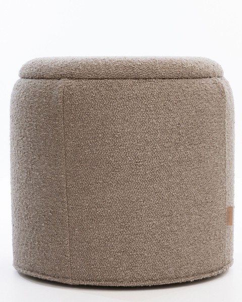 Six Polsterhocker Bouclé Braun Beistelltisch Mit Stauraum Tablett Stabil Modern-image