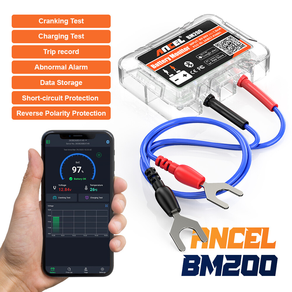 Ancel BM200 Car 12V Battery Tester Battery Health Monitor Cranking