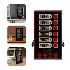 6-Channel Kitchen Timer with LED Display, Stainless Steel, Adjustable Alarm
