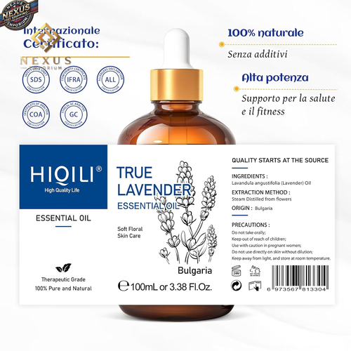 🌿 OLIO ESSENZIALE DI LAVANDA 100 ML - RILASSA LA MENTE E NUTRE LA PELLE 🌿 - Foto 7 di 12
