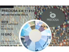 HOTFIX, 1440 Preciosa Genuine Czech Crystals 16ss Light Sapphire AB Viva ss16